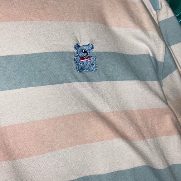 Lazy Oaf Striped Blue and Pink T-Shirt - Picture 2 of 4